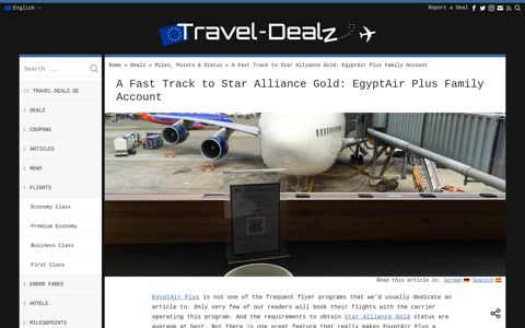 A Fast Track to Star Alliance Gold: EgyptAir Plus Family Account