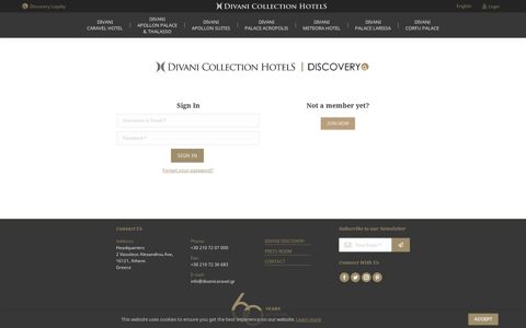 Divani Discovery Loyalty GHA Sign In - Divani Collection Hotels