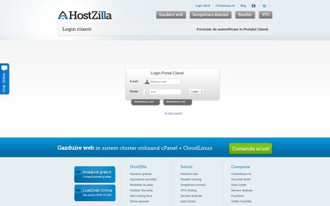 Login clienti - HostZilla