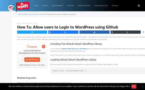 How To: Allow users to Login to WordPress using Github