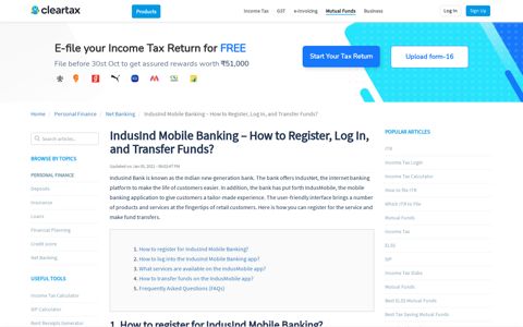 IndusInd Mobile Banking - How to Register, Log In, and ...