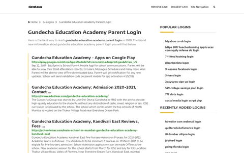 Gundecha Education Academy Parent Login ❤️ One Click Access