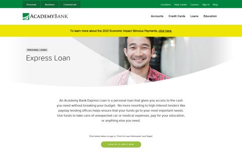 Express Personal Loans | Academy Bank