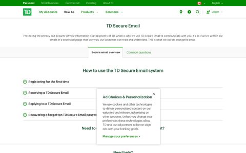 TD Secure Email | TD Canada Trust - TD Bank