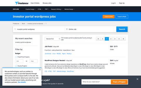 Investor portal wordpress Jobs, Employment | Freelancer