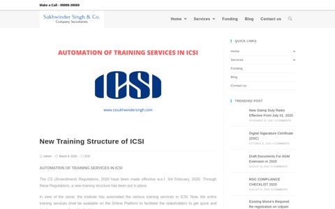 New Training Structure of ICSI | ICSI