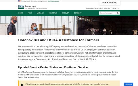 Coronavirus and USDA Assistance for Farmers | Farmers.gov ...