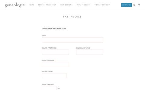 Pay Invoice - Geneologie