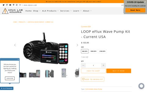 LOOP eFlux Wave Pump Kit - Current USA | Aqua Lab Aquaria