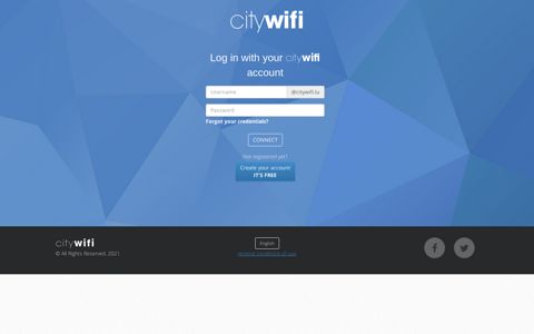 Log in with your citywifi account