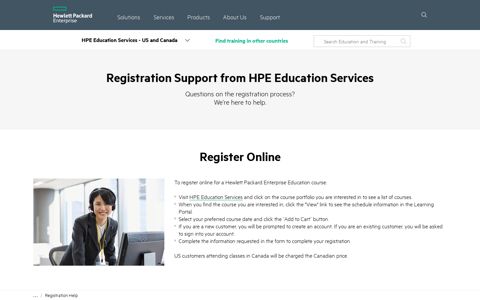 Registration Support | Education Services: HPE US & Canada