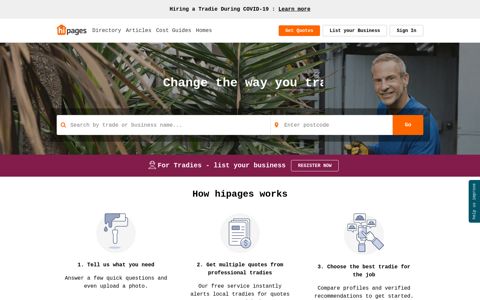 hipages - Change the way you tradie