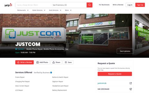 JUSTCOM - Request a Quote - Mobile Phone Repair ... - Yelp