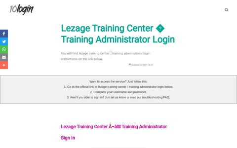 ▷ Lezage Training Center Training Administrator Login ...