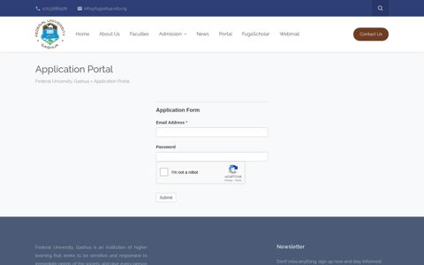 Application Portal – Federal University, Gashua