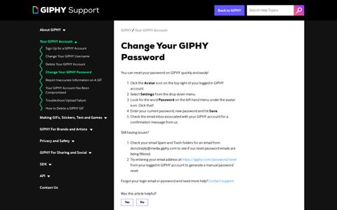 Change Your GIPHY Password – GIPHY