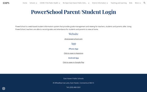 PowerSchool Parent/Student Login - EHPS
