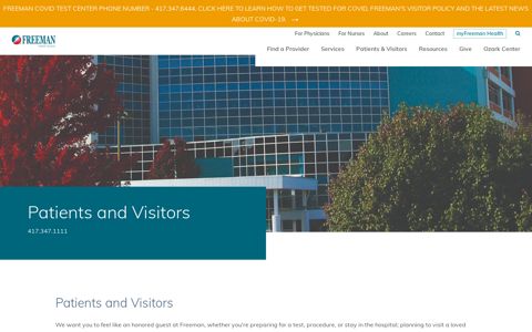 Patients and Visitors | Freeman Health System