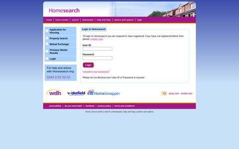 Login to Homesearch