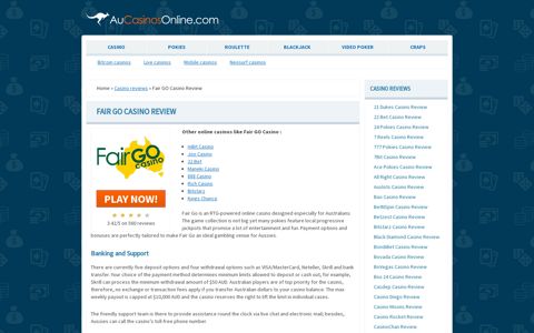 Fair GO Casino Review 🤑 AU$1000! - Online Casinos