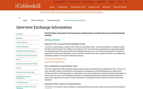Interview Exchange Information - SUNY Cobleskill