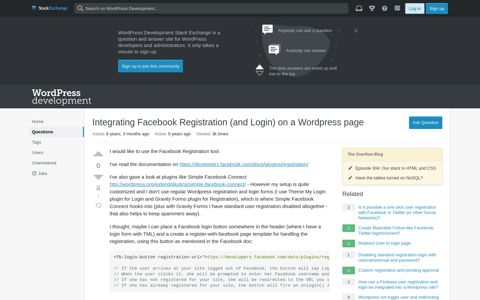 Integrating Facebook Registration (and Login) on a ...