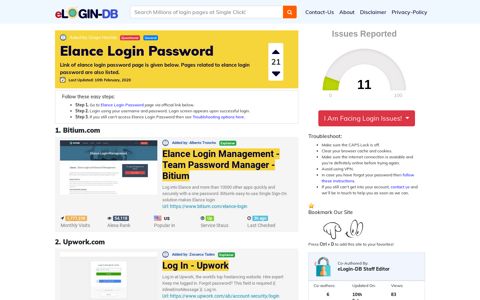 Elance Login Password