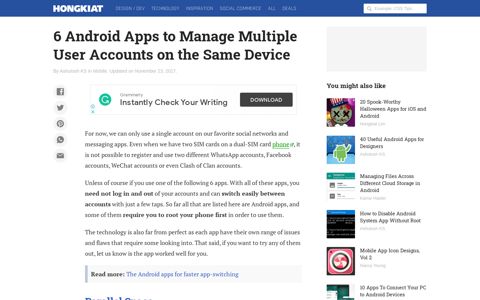 6 Android Apps to Manage Multiple User Accounts ... - Hongkiat