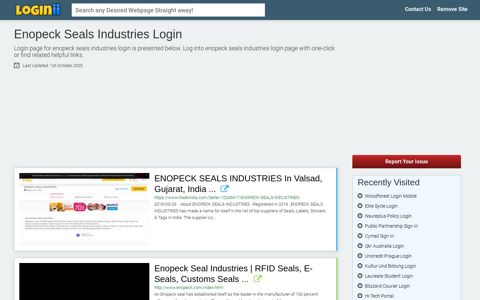 Enopeck Seals Industries Login - Loginii.com