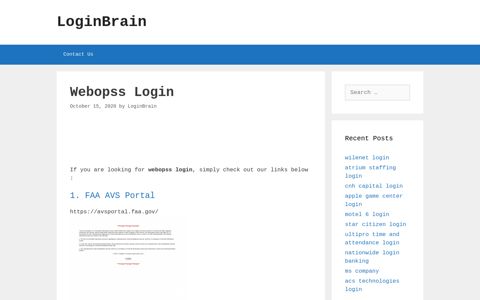 Webopss - Faa Avs Portal - LoginBrain