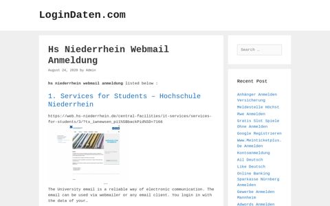 Hs Niederrhein Webmail - Services For Students - Hochschule ...