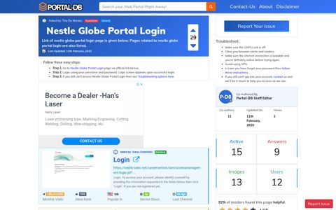 Nestle Globe Portal Login