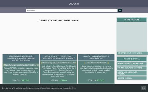 generazione vincente login - Panoramica generale di accesso ...