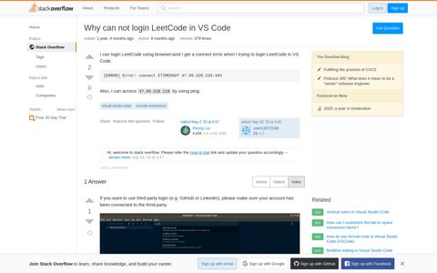 Why can not login LeetCode in VS Code - Stack Overflow