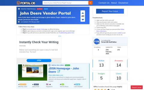 John Deere Vendor Portal