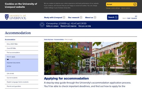How to apply - Accommodation - University of Liverpool