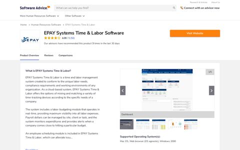 EPAY Systems Time & Labor - 2020 Reviews, Pricing & Demo