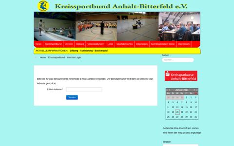 Interner Login - Kreissportbund Anhalt-Bitterfeld
