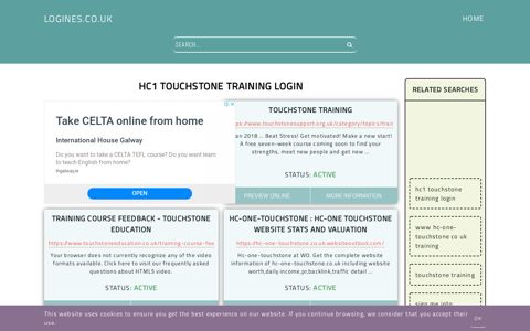 hc1 touchstone training login - General Information about Login