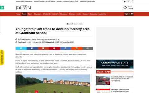 Youngsters plant trees to develop forestry area at Grantham ...