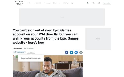 How to sign out of, or unlink, an Epic Games account from a PS4