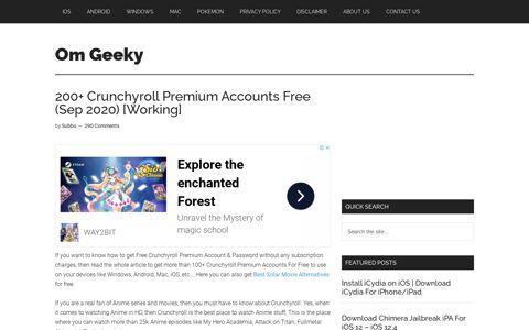 100+ Crunchyroll Premium Account Free Sep 2020 [Working]