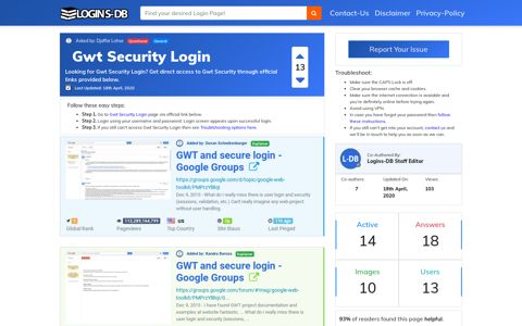 Gwt Security Login - Logins-DB
