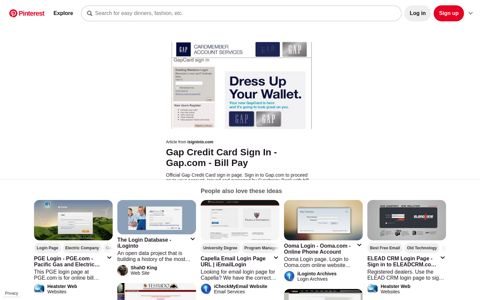 Gap Credit Card Sign In - Gap.com - Bill Pay - Pinterest