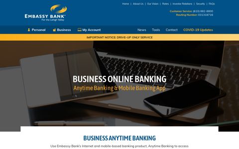 Business Online Banking - Embassy Bank for the Lehigh Valley