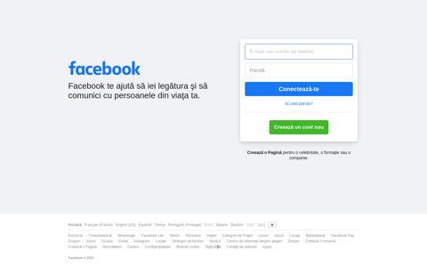 Facebook - conectează-te sau înscrie-te