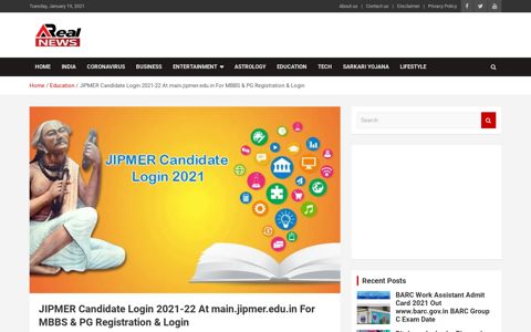JIPMER Candidate Login 2021-MBBS PG Registration