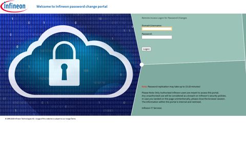 Infineon password change portal - Infineon Technologies