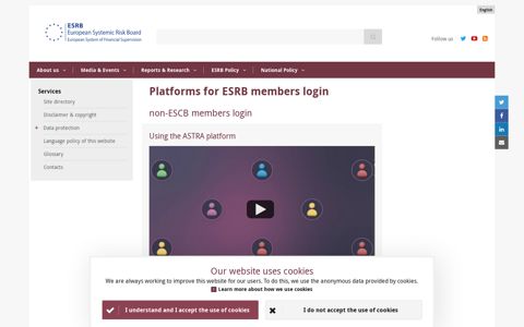 ESRB Member login - European Systemic Risk Board