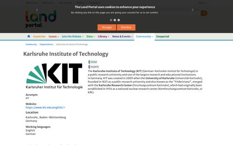 Karlsruhe Institute of Technology | Land Portal